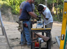 Tools & teamwork - building porch beams