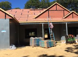 Roofing paper and shingles delivered; ready to be installed